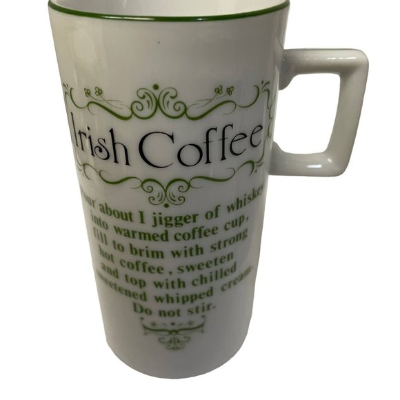 Vintage IRISH COFFEE Mugs Cups Set of 4 Irish Coffee Recipe St. Patricks Day 4"H - Picture 2 of 6